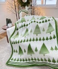CROCHET PATTERN & VIDEO/ Winter Forest Mosaic Blanket, Mosaic Blanket Pattern, Mosaic Crochet Pattern, Christmas Throw, Winter Blanket, Pdf