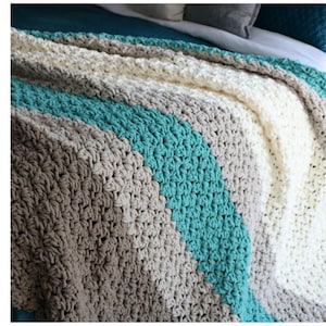 CROCHET PATTERN Bulky King Size Blanket King Size Throw Pattern for Crochet Farmhouse King Blanket Crochet Pattern zdjęcie 3