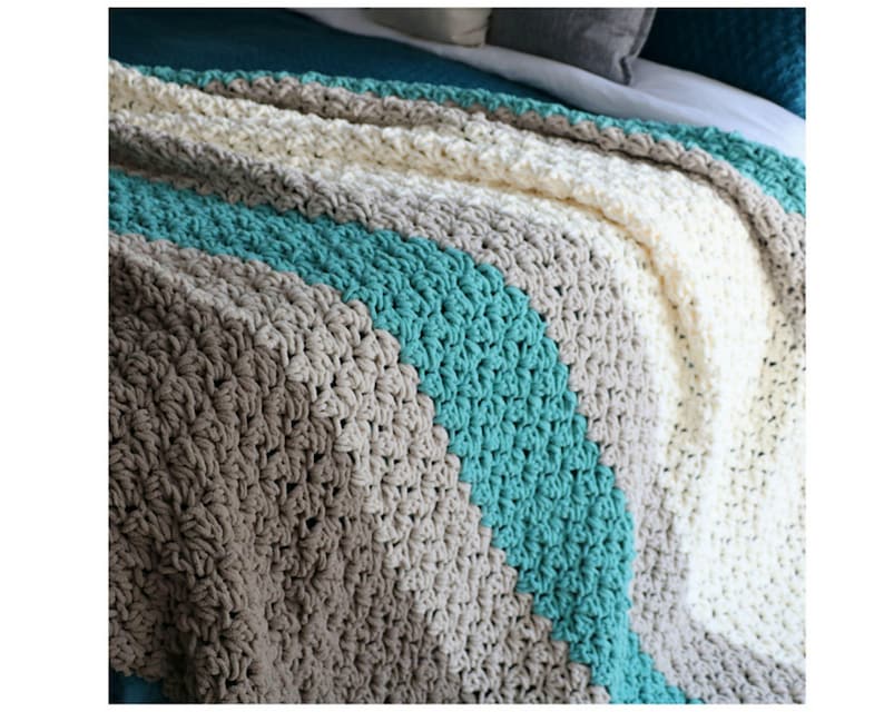 CROCHET PATTERN Bulky King Size Blanket King Size Throw Pattern for Crochet Farmhouse King Blanket Crochet Pattern zdjęcie 3