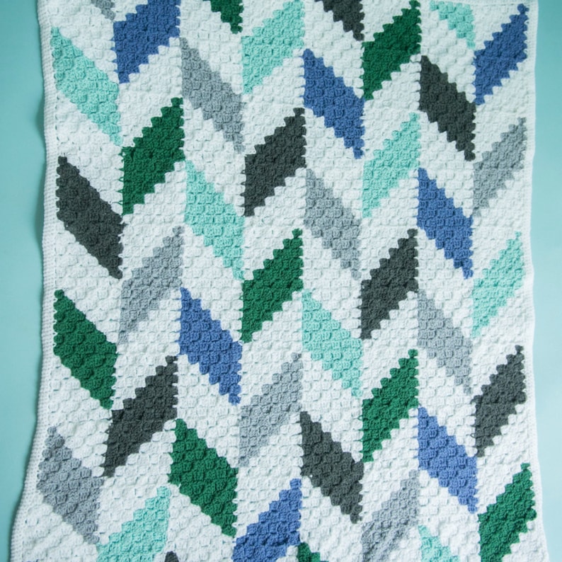 CROCHET PATTERN / Modern Herringbone Baby Blanket / Crochet Etsy