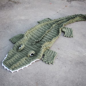 CROCHET PATTERN Alligator Blanket - Alligator Costume Pattern - Bulky & Quick Alligator Blanket Crochet Pattern by MJ's Off The Hook Designs