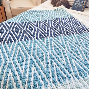 Mosaic Crochet Pattern / Glistening Glacier Afghan Baby and Throw Size afbeelding 2