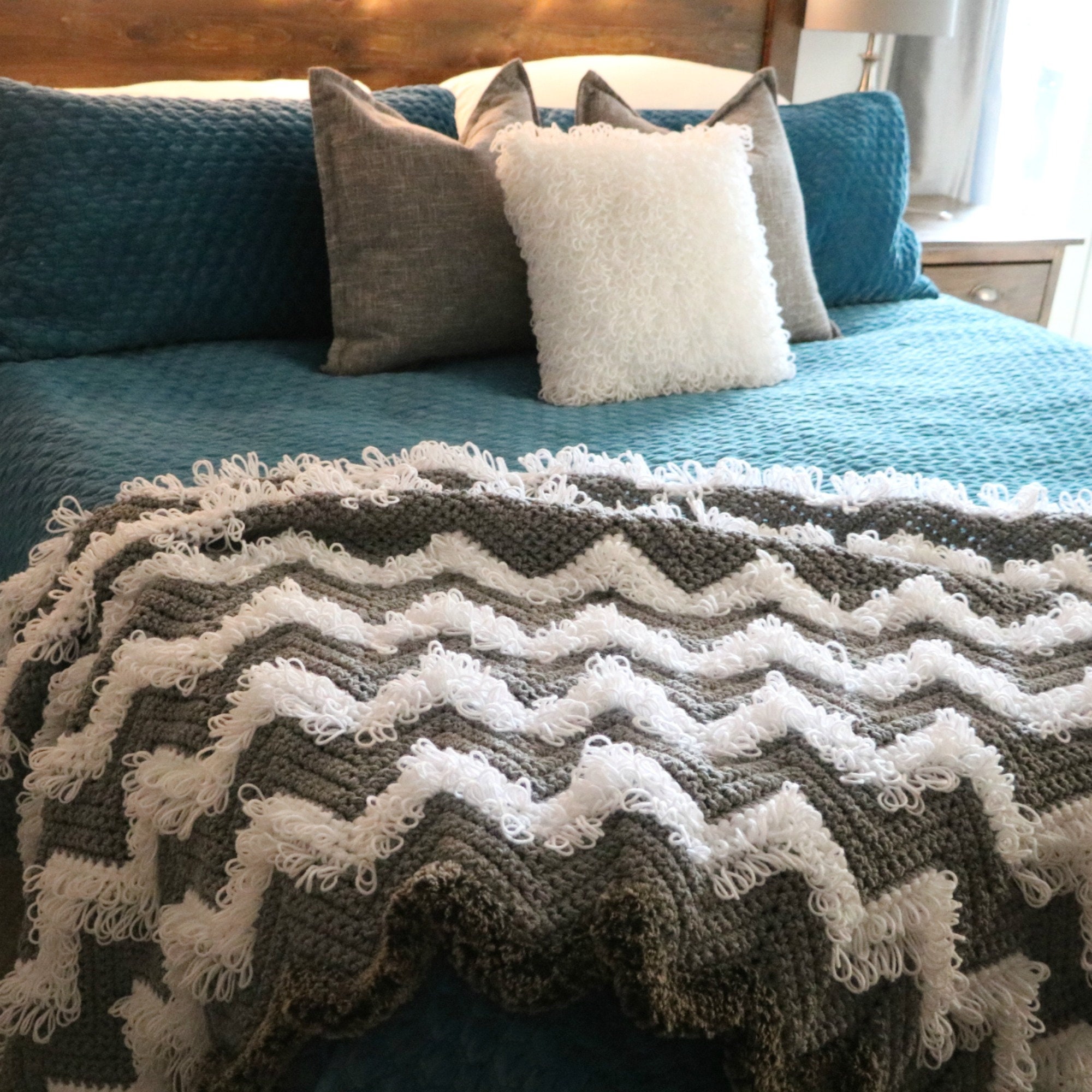 CROCHET PATTERN Loopy Chevron Stitch Blanket Chevron Blanket Bedspread Twin Throw Queen Throw King Throw Home Decor Etsy