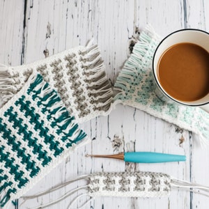 CROCHET PATTERN / Mosaic Mug Rug image 4