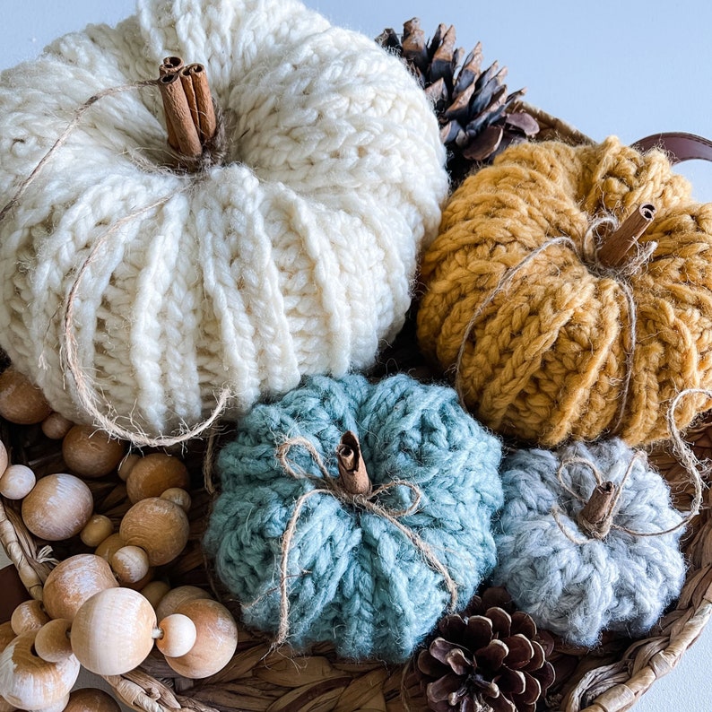 CROCHET PATTERN Bulky & Quick Rustic Farmhouse Pumpkin Pattern image 7