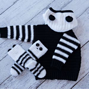 CROCHET PATTERN Panda Hoodie and Crochet Socks Panda Hoodie Crochet Pattern Panda Hoodie and Socks Pattern by MJ Off The Hook Design image 6
