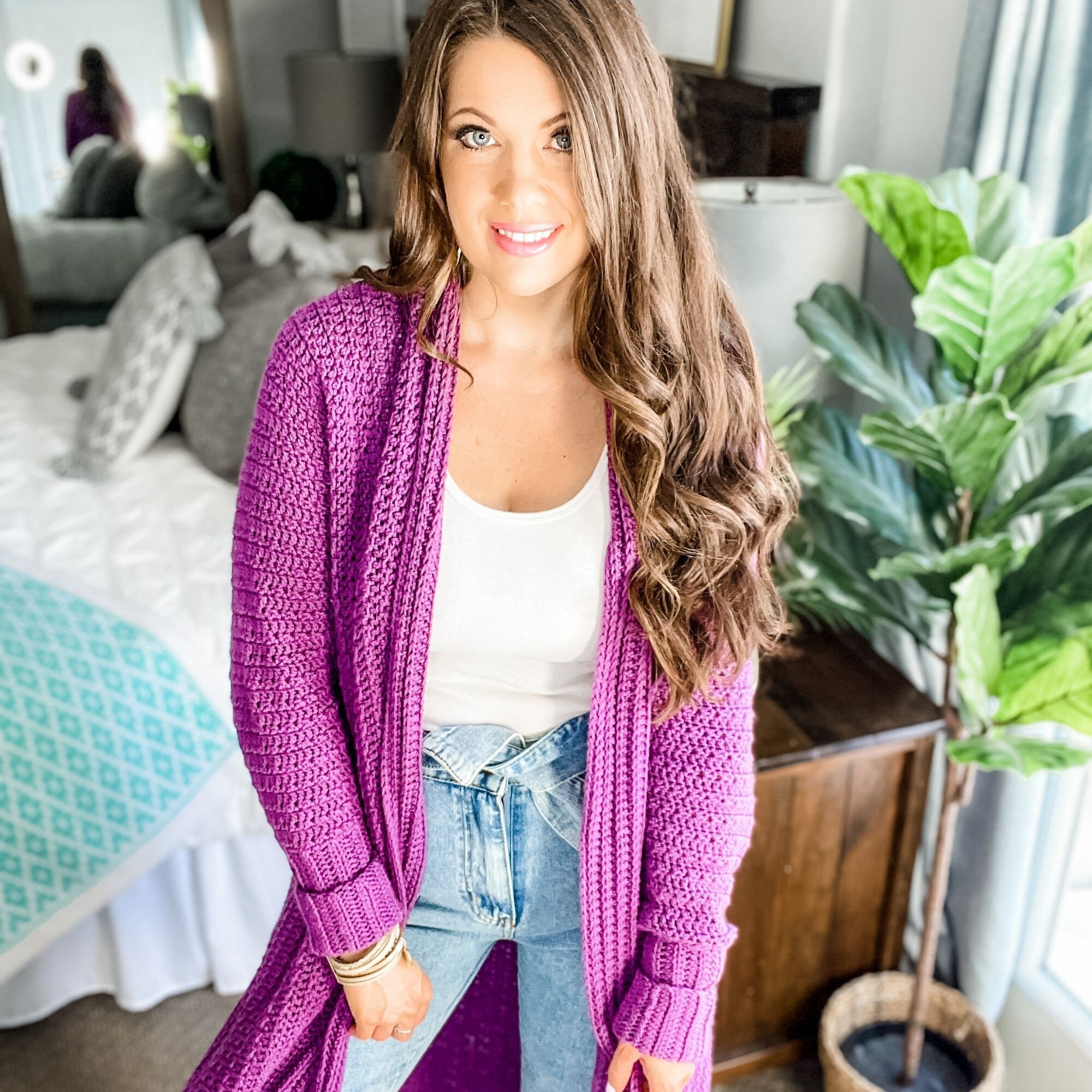 Purple duster best sale sweater