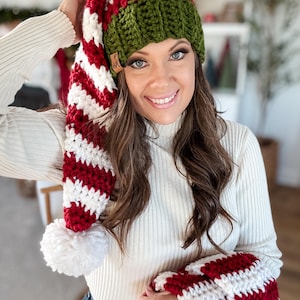 CROCHET PATTERN & VIDEO/ Christmas Elf Hat, Santa Hat, Crochet Hat pdf Pattern image 4