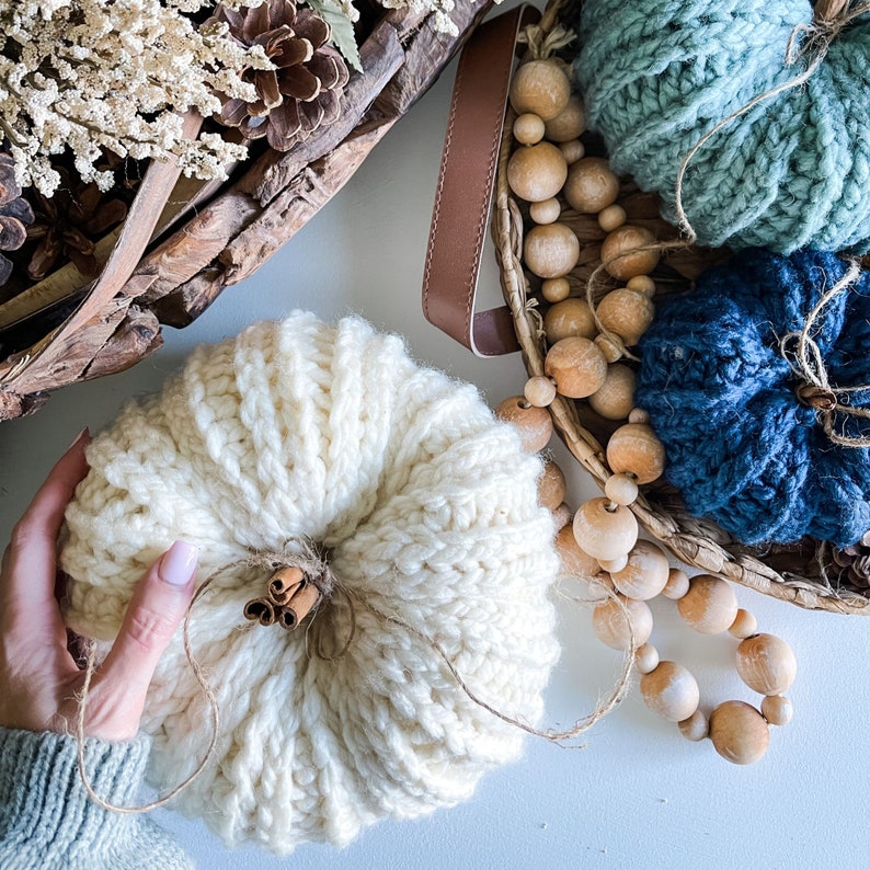 CROCHET PATTERN Bulky & Quick Rustic Farmhouse Pumpkin Pattern image 3