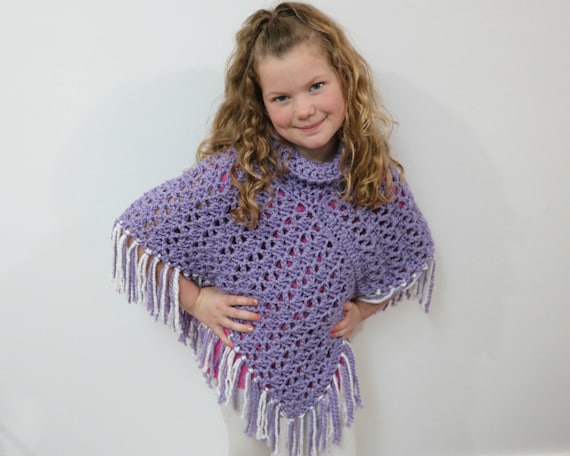 CROCHET Poncho With Fringe for - Etsy New