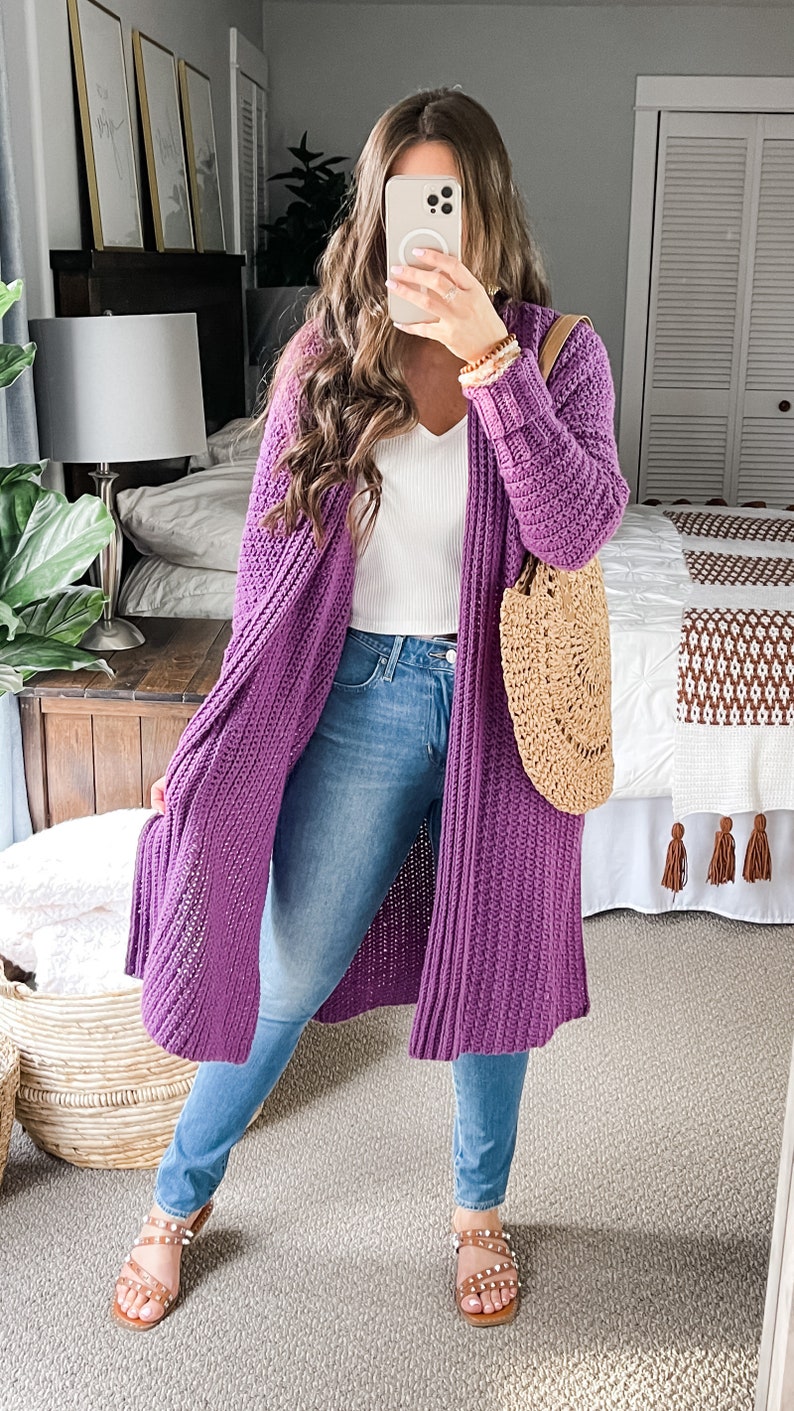 CROCHET PATTERN / Mauve-A-Lous Duster Cardigan image 10