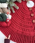 CROCHET PATTERN & VIDEO/ Snuggle Season Tree Skirt, Christmas Decor, Tree Wrap, Holiday Decor, Gifting, Puff Stitch, Pdf, Christmas Skirt