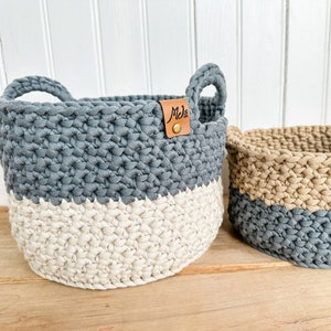 Crochet Pattern/Two-Toned Nesting Baskets image 5