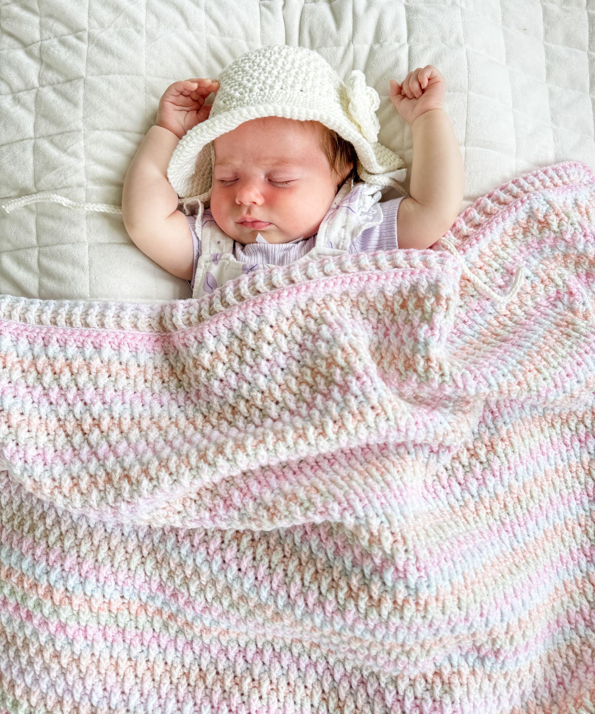 CROCHET PATTERN & VIDEO/ Rainbow Peaks Blanket Pattern, Alpine Stitch Crochet Pattern, Baby Blanket, Gifting, Baby Shower, Pdf, 3 sizes