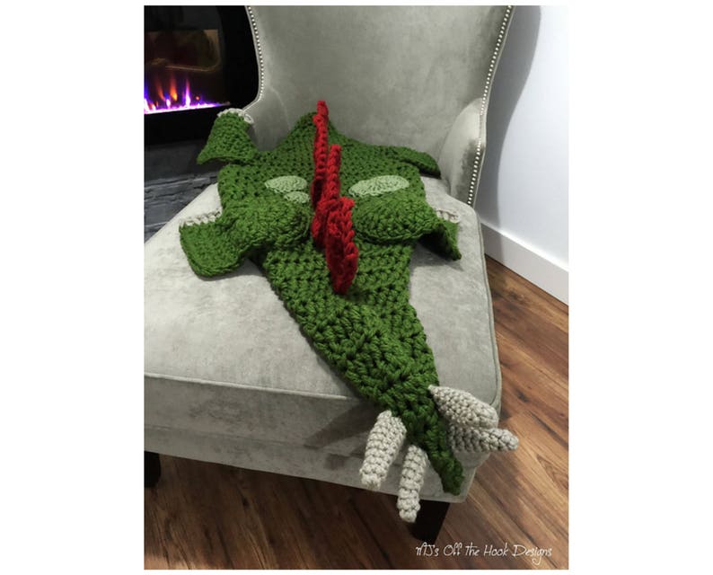 CROCHET PATTERN Stegosaurus Blanket Dino Blanket Pattern Bulky & Quick Stegosaurus Blanket Crochet Pattern MJ's Off The Hook Designs image 6