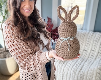 CROCHET PATTERN/ Rustic Farmhouse Bunny, Bunny Crochet Pattern, Easter Crochet Pattern