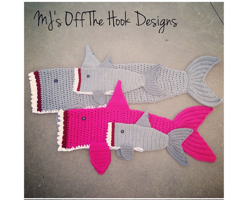 CROCHET PATTERN Shark Blanket Pdf Digital Download Bulky & Quick Shark Blanket Crochet Pattern by MJ's Off The Hook Designs image 7