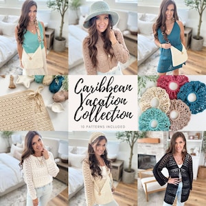 CROCHET PATTERN EBOOK/ Caribbean Vacation Collection, 10 Pattern Ebook, Crochet Summer Patterns, Gifting, Includes Tutorials, Crochet Lace