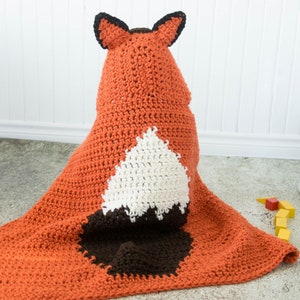 CROCHET PATTERN / Hooded Woodland Fox Blanket image 4