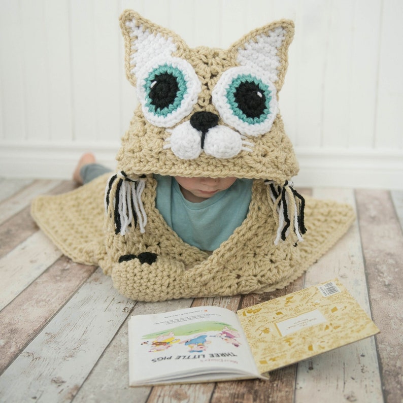 CROCHET PATTERN / Hooded Cat Blanket image 1