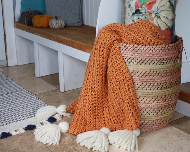 CROCHET PATTERN / Hello Harvest Chunky Throw Blanket image 3