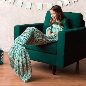 CROCHET PATTERN Mermaid Blanket Crochet Pattern for Mermaid Bulky & Quick Mermaid Blanket Crochet Pattern by MJ's Off The Hook Designs image 1