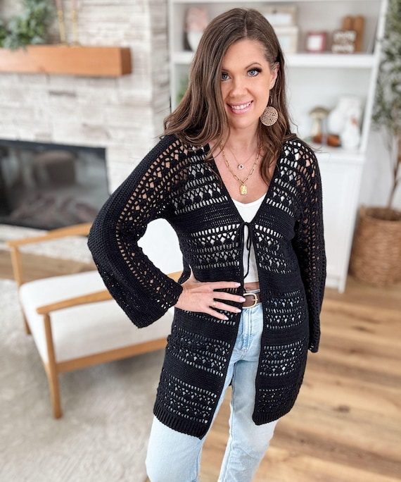 CROCHET PATTERN & VIDEO/ Caribbean Breeze Cardigan Pattern, Lace