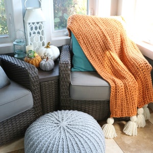 CROCHET PATTERN / Hello Harvest Chunky Throw Blanket image 1