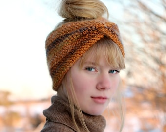 CROCHET PATTERN Herringbone Twist ear Warmer / Pdf Digital Download / Crochet headband / Crochet Head wrap /