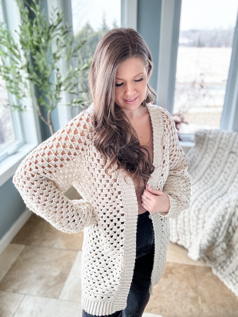 CROCHET PATTERN / Granny Pop Cardigan Crochet Pattern PDF Digital Download zdjęcie 10