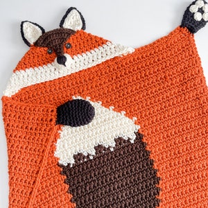 CROCHET PATTERN / Hooded Woodland Fox Blanket image 6