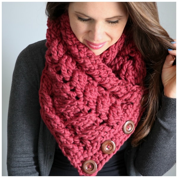 CROCHET PATTERN Caitlin's Cabled Cowl