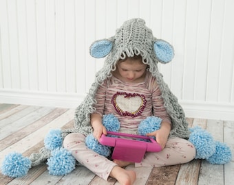 CROCHET PATTERN / Hooded Lamb Blanket