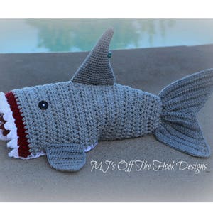 CROCHET PATTERN Shark Blanket Pdf Digital Download Bulky & Quick Shark Blanket Crochet Pattern by MJ's Off The Hook Designs image 8