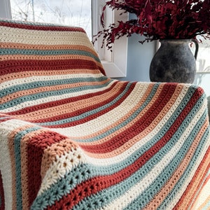 CROCHET PATTERN/ Star Stitch Striped Crochet Blanket Pattern, Sahara Stripes Blanket Pattern, Star Stitch Blanket Pattern image 6