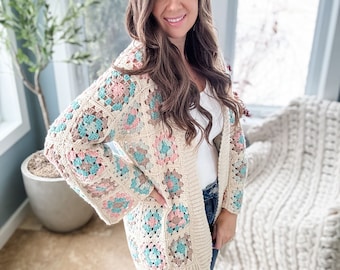 CROCHET PATTERN / Granny Square Cardigan Crochet Pattern