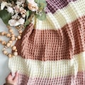 CROCHET PATTERN & VIDEO/ Waffle Stitch Colour Block Blanket, crochet waffle stitch, baby blanket, crochet throw, gifting, textured, unique