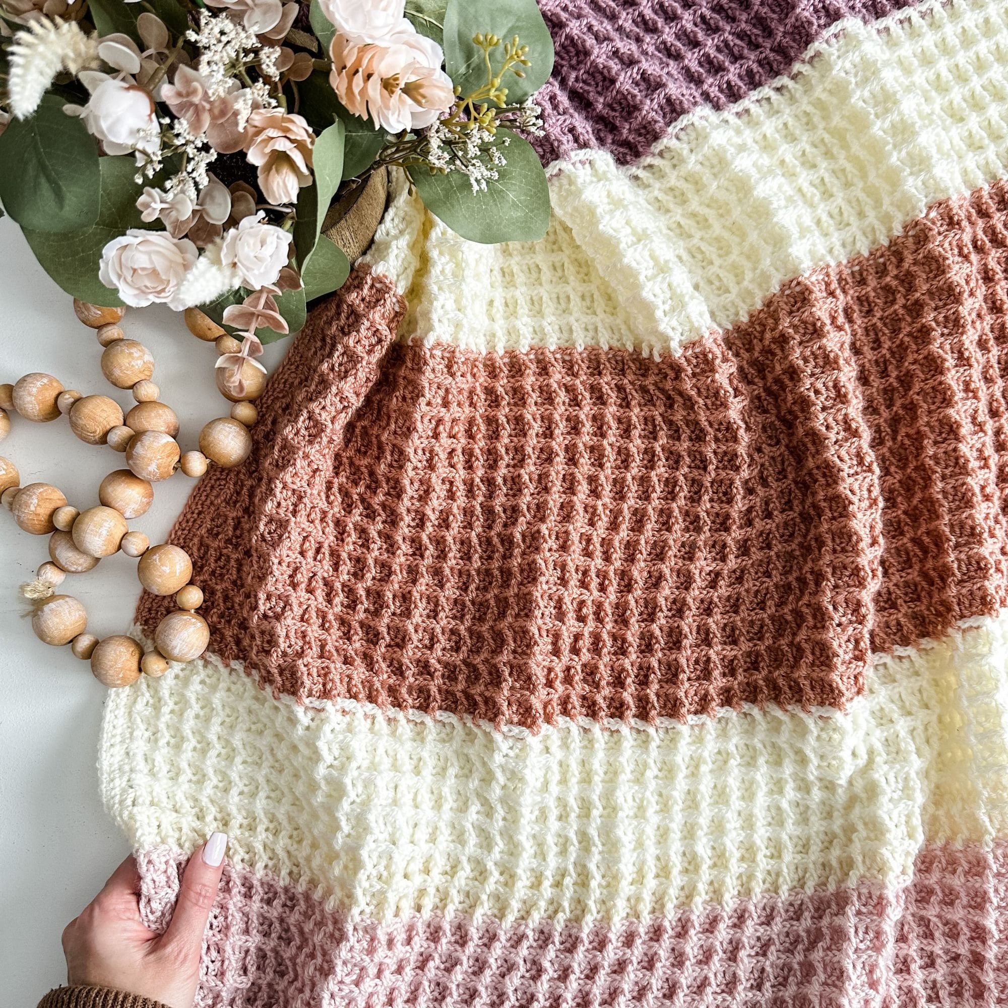 Crochet Pattern & Video/ Waffle Stitch Colour Block