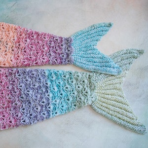 CROCHET PATTERN Rainbow Sparkle Mermaid Blanket / Mermaid tail / Ombre Mermaid / Shell Stitch Mermaid Blanket