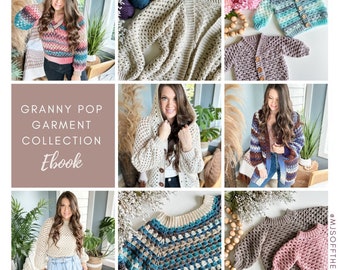 CROCHET PATTERN EBOOK / Granny Pop Garment Collection Ebook 6 crochet sweater patterns