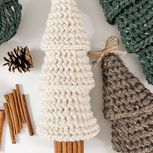 CROCHET PATTERN & VIDEO/ Rustic Farmhouse Tiered Trees Crochet Pattern ...