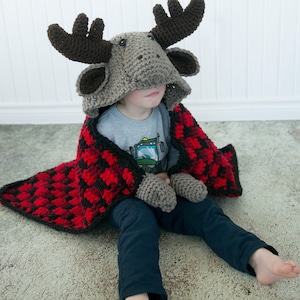 CROCHET PATTERN Hooded Woodland Moose Blanket / Pdf Digital Download ...