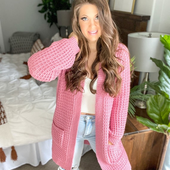 CROCET PATTERN / Waffle Stitch Cardigan 