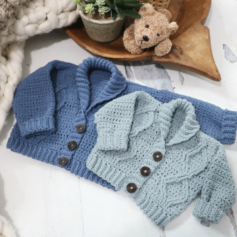 CROCHET PATTERN / Modern Baby Cabled Cardigan | Etsy