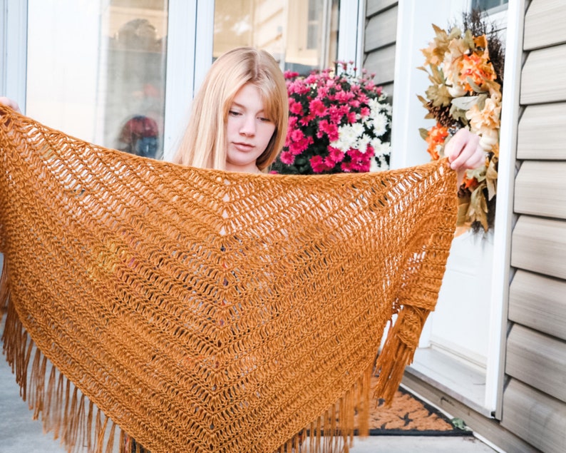 CROCHET PATTERN / Boho Sunset Shawl image 9