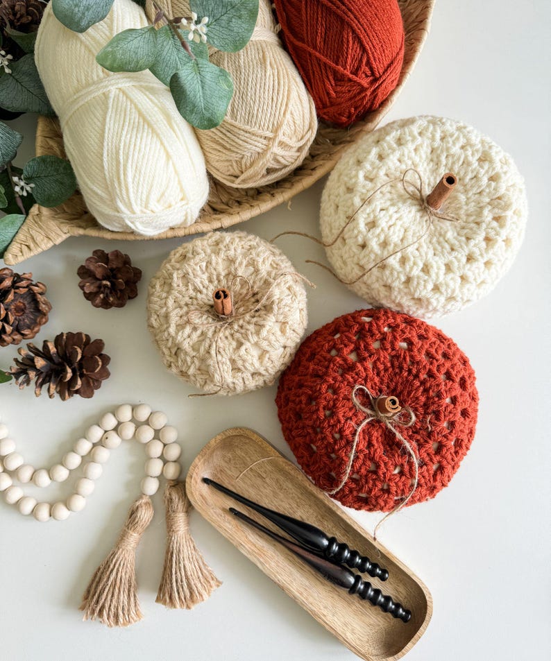 CROCHET PATTERN/ Fall For Granny Pumpkins, Crochet Pumpkin Pattern, Easy Crochet Pumpkins, Granny Stitch Crochet Pumpkins image 7