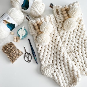 CROCHET PATTERN & VIDEO/ Bulky and Quick Puff Stitch Stocking, Crochet ...