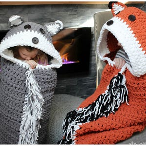 CROCHET PATTERN Wolf Fox blanket - Wolf Fox Costume - Bulky & Quick Wolf Fox Crochet Pattern by MJ&#39;s Off The Hook Designs