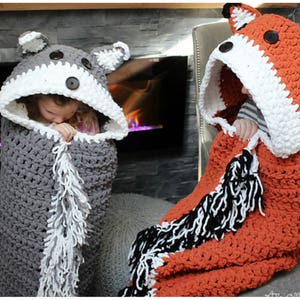 CROCHET PATTERN Wolf Fox blanket - Wolf Fox Costume - Bulky & Quick Wolf Fox Crochet Pattern by MJ's Off The Hook Designs