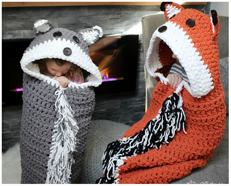 CROCHET PATTERN Wolf Fox blanket Wolf Fox Costume Bulky & Quick Wolf Fox Crochet Pattern by MJ's Off The Hook Designs image 1